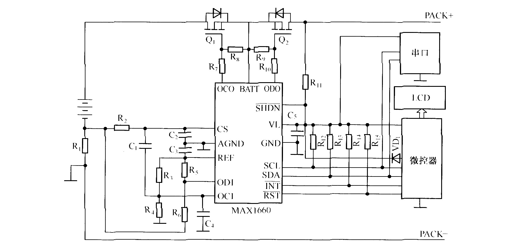 由MAXl660构成的充放电系统